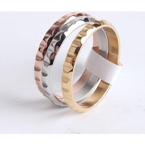 3mm three ring gear 316l Stainless Steel finger rings for women men wholesale
