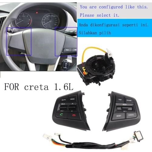3pcs for Hyundai CRETA ix25 1.6L Buttons Bluetooth Phone Cruise Control Volume channel Cruise Control Steering Wheel Controller