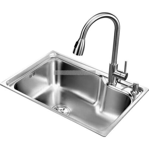 304 Stainless Steel Kitchen Sink, Double Sink, Integrated Thickened Sink, Household Single Sink Set