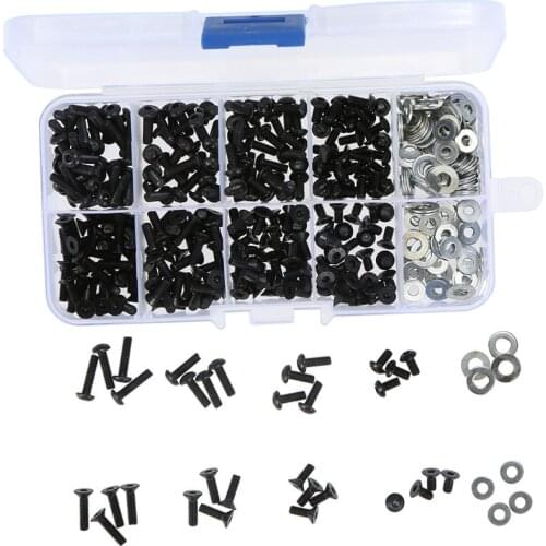 340pcs/180pcs M3 Flat & Round Head Screws Set Accessories Box for 1/10 HSP RC Car 10.9 high-strengt screw Remote Control RC Part