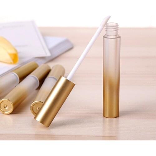 5ml Round Gradient Gold Lip Gloss Tubes Mini Cosmetic Packaging Lip Protector Labial Glair Tube Lip Oil Bottles 50pcs/lot