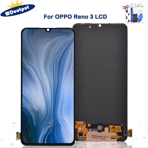 Original AMOLED For OPPO RENO 3 A91 LCD Display Touch Screen Digitizer Assembly Replacement for phone oppo reno3 5G With Frame