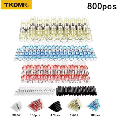 800/600/500/300pcs welded gasket wire terminals set Heat-shrinkable docking terminals waterproof and insulated wire terminals