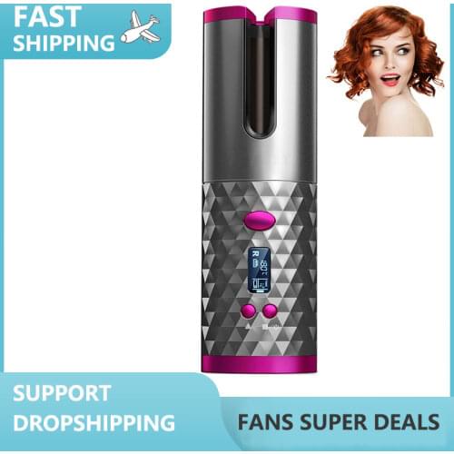 Wireless automatic curler magic curler LCD screen ceramic heating anti-scalding wave curler USB charging hair curler irons