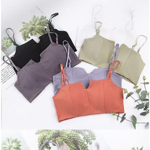 Women Tank Crop Top Seamless Underwear Female Crop Tops Sexy Lingerie Intimates Fashion Fitness Removable Padded Camisole