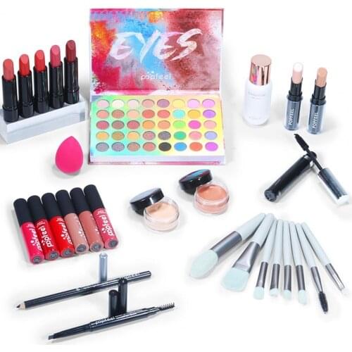Daily Supplies Practical All Trunk Train Makeup Set Beginner Friendly Beauty Makeup Kit Non-caked for Travel