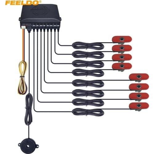FEELDO 1Set Car 8pcs Original Sensors 16.5mm Reverse Backup Radar 4 Front 4 Rear Beep Alarm Parking Sensors #AM1359