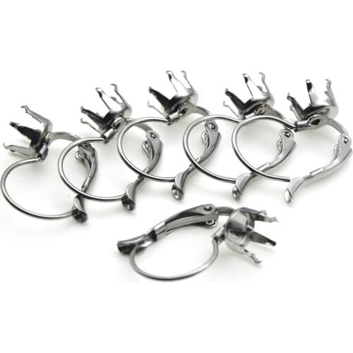 Stainless Steel DIY French Earring Hooks Earring Claw 4 5 6 8 10mm Cup Settings Base Earwires Hoops Earrings for Jewelry Making