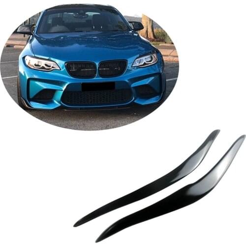 Glossy Black Headlights Eyebrow Eyelid Sticker For-BMW F87 M2 F22 F23 220I 228I M235I M Sport Coupe 2 Door 2014-2019