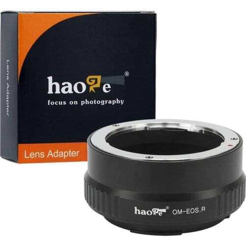 Haoge Manual Lens Mount Adapter for Olympus OM Lens to Canon RF Mount Camera Such as Canon EOS R