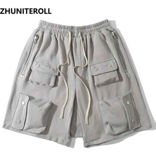 Harajuku Tactical Cargo Shorts Multi Pockets Streetwear Hip Hop Short Sweatpants Cotton Summer Jogger Baggy Skateboard Trousers