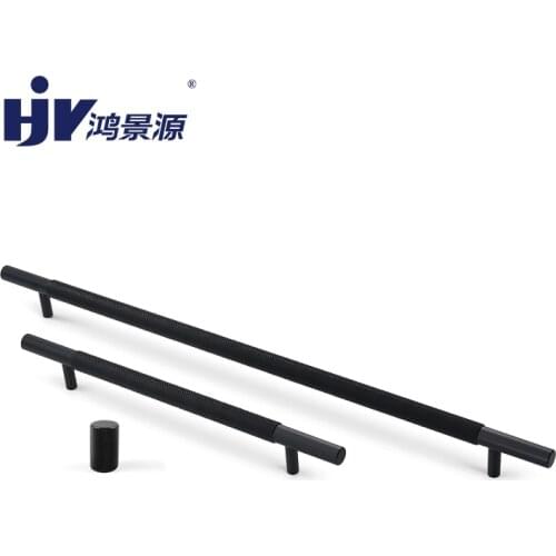 HJY Black/Gold Straight Wardrobe Handles T Bar Cupboard Knobs Aluminual Handle Cabinet Pull Knobs Furniture Hardware A147