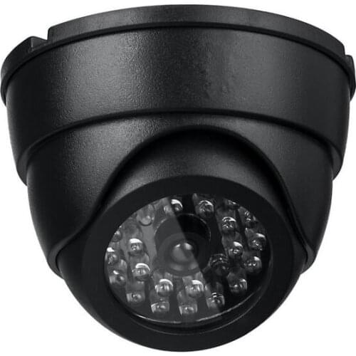Black Security Dummy Fake Simulation Dome CCTV Camera Security Indoor Outdoor Fake Red Led Flashing Light Surveillance Camera