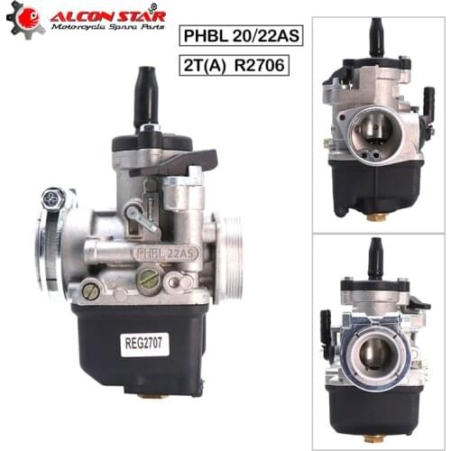 Alconstar - 20/22mm Carb Wergaser moped/pocket fit carburetor PHBL 20AS/22AS 2 Stroke R2706/R2707 50-250CC fit Yamaha Zuma Puch