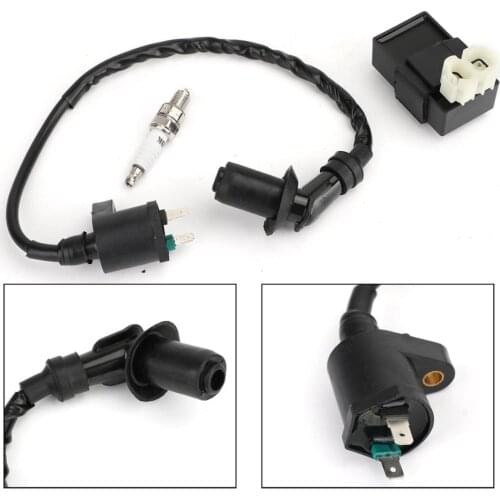 Artudatech Black Magneto Racing Ignition Coil & Spark Plug & CDI For GY6 50CC 150CC 250CC