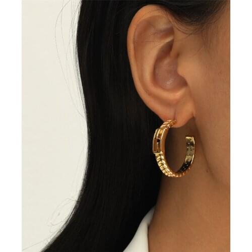 MANGOSKY Fashion Weave Design C Hoop 925 Silver Needle Earrings