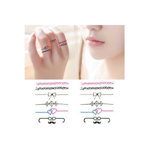 Cartoon Line Rings English Letters Tattoos Stickers Mix Styles Water-proof Temporary Tattoos Tattoos & Body Art HA216