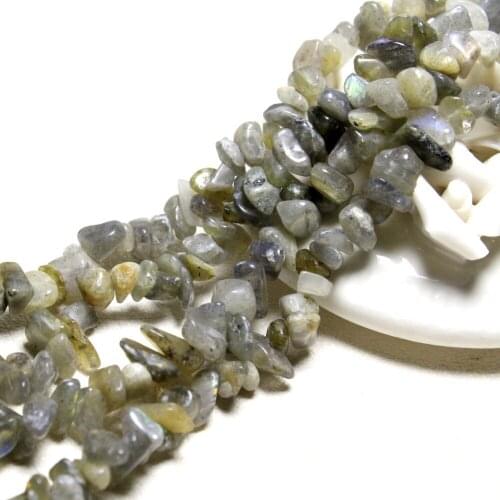 Wholesale Irregular Gravel Shape 5-8 mm Natural Grey Moon Stone Beads For Jewelry Making DIY Bracelet Necklace Strand 34
