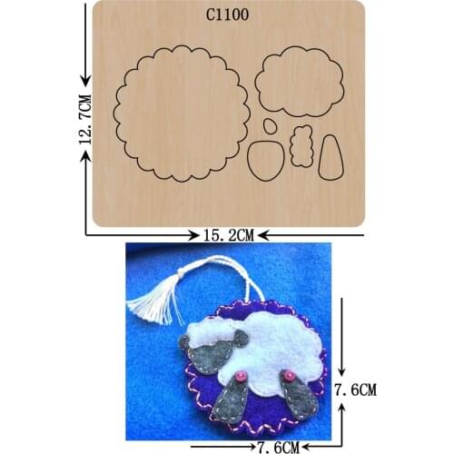 New Sheep, pendant Wooden die Scrapbooking C-1100 Cutting Dies Multiple sizes