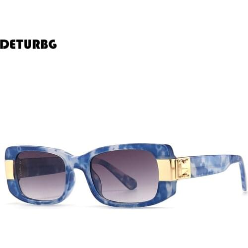 Retro Tie-dyed Square Sunglasses Womens Luxury Brand Designer Gradient Unisex Eyewear Mirror Shades for Women UV400 SG086