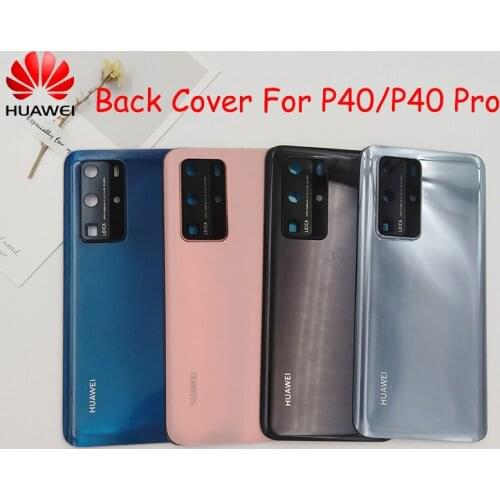 Original Huawei P40 P40Pro Glass Back Battery Cover Housing Repair Door Rear Case Replacement Parts For P 40 & Camera Lens Frame