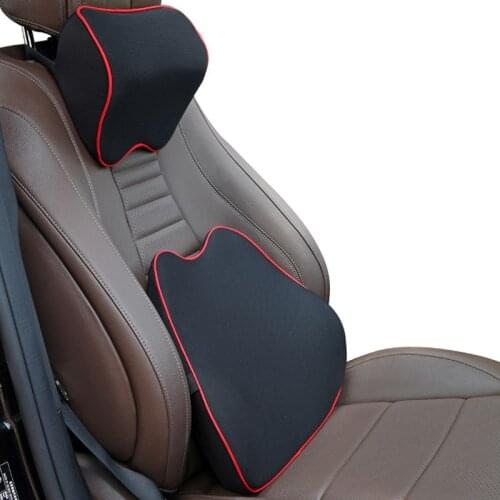 Car Neck Seat Lumbar Support Pillow Cushion Back Pillow Memory Cotton Lumbar Support For Office Chair Cushion For Car Auto