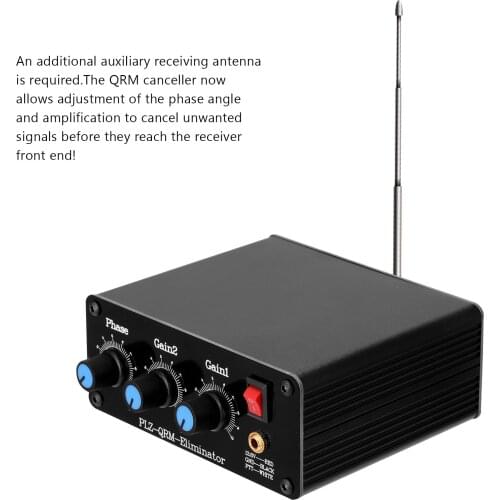Portable PLZ-QRM Eliminator (1-30 MHz) HF Bands Aluminum Alloy Outcase Phase Adjustable Built-in PTT Control QRM Eliminator