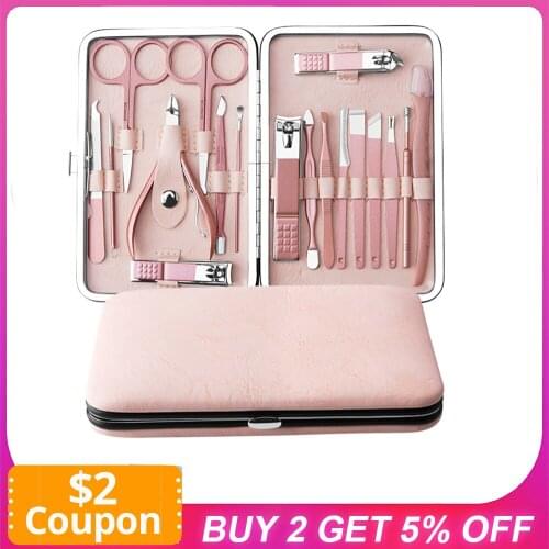 Pro Pedicure Manicure Tool Kit Nail Clippers Set Acne Needle Nail File Trimmer Eyebrow Scissors Tool For Salon Nail Care