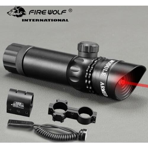 Fire wolf Adjuctatble Tactical Hunting Green/Red Beam Laser Sight With Rail Mount 5mW Laser Rifle Gun 21mm Rail Laser Power