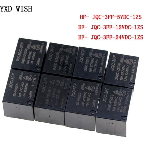 5Pcs 10A Relay HF3FF - JQC - 3FF - 5VDC - 1ZS 12VDC -1ZS 24VDC-1ZS(551) 5Pin DIP5 HF- JQC-3FF - 5V 9V 12V 24V DC Relays