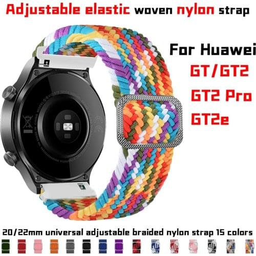 Adjustable Fiber Braided Band For Huawei Watch GT2 46MM/GT 2 Pro Smart Bracelet Nylon Wrist Strap For Honor Magic/GS Pro Correa