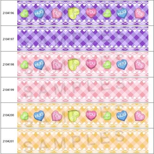 Lattice Love Printed Grosgrain/Satin Ribbons Packaging DIY Handmade Materials 10yards