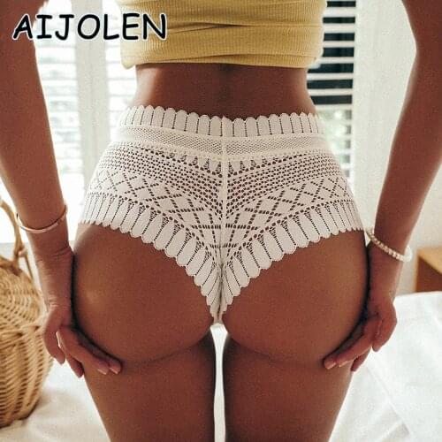 AIJOLEN Sexy Lace Female Underwear Comfortable Mesh G String Panties Breathable Soft Lingerie Hollow Low Waist Underpants