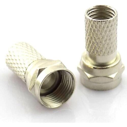 10pcs RG6 F Plug Connector Satellite Sky Virgin TV Aerial Cable Screw Twist Coax Adapter for RG6 Coaxial Cable TV Adapter L19