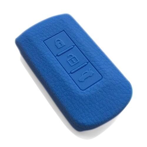 3 Button Silicone Car Smart Key Cover Case Light Blue for Mitsubishi 2012-2014