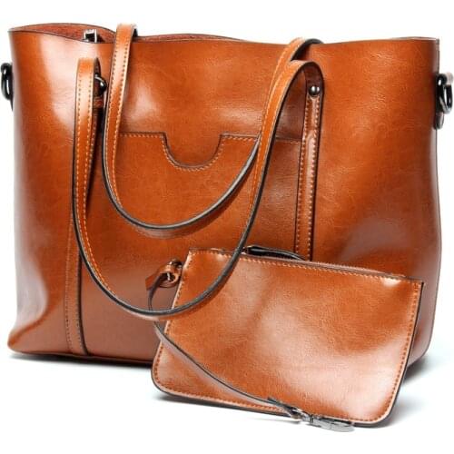 Women Leather Handbag Cowhide Tote Luxury Designer Bags Large Capacity Daily Shopper Shoulder Bags Female Split Leather Hand Bag