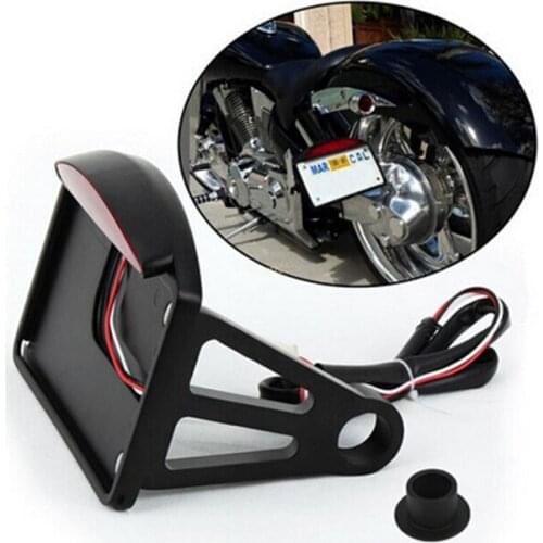 LED Side Mount License Plate Tail Light for Harley Sportster Dyna Softail Custom