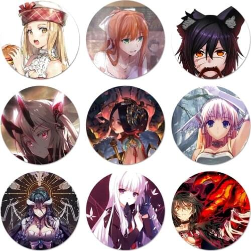 Japan Cartoon Anime Kawaii girl Icons Pins Badge Decoration Brooches Metal Badges For Backpack Decoration 58mm