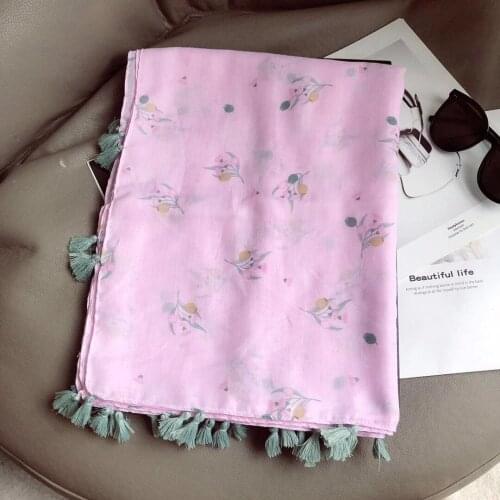 2021 Women Floral Printed Pattern Printed Pattern Tassel Scarf 10pcs/lot