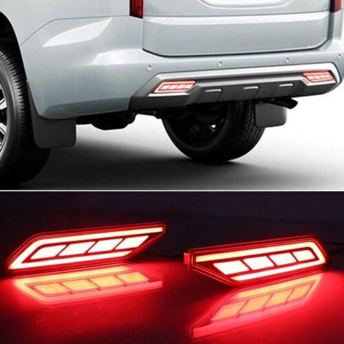 1 Pair LED Rear Fog Lamp for Mitsubishi Pajero Montero Sport 2018-2020 Car LED Bumper Light Brake Light Reflector