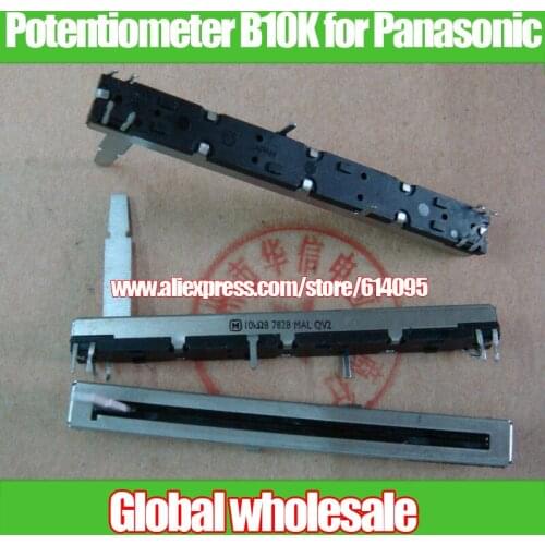 1pcs 75mm Single joint Straight Slide Potentiometer B10K for Panasonic / Walking 20 points / Handle 25MMC / Stroke 60MM