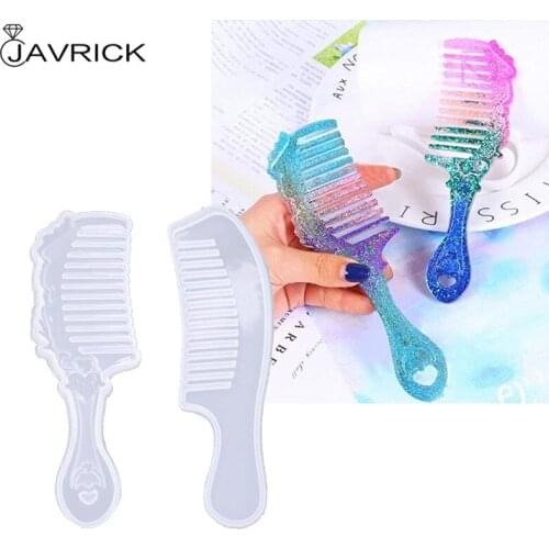 2 Shapes Comb 3D Transparent Epoxy Resin DIY Mold for DIY Comb Casting Silicone Mold Art Craft Making Handmade Comb Gift