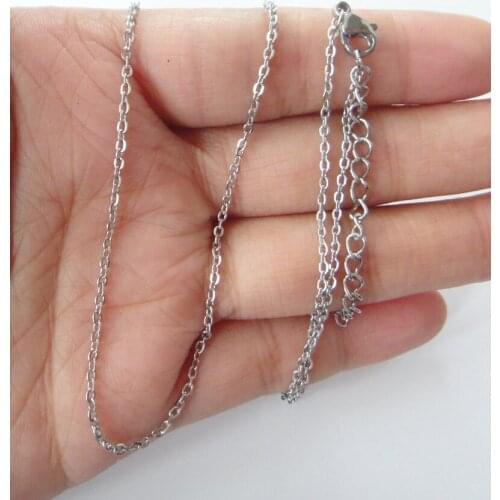45+5cm 2.0mm Width Strong Never Fade Tarnish Stainless Titanium Steel Chain Necklace for Fashion Stainless Steel Jewelry