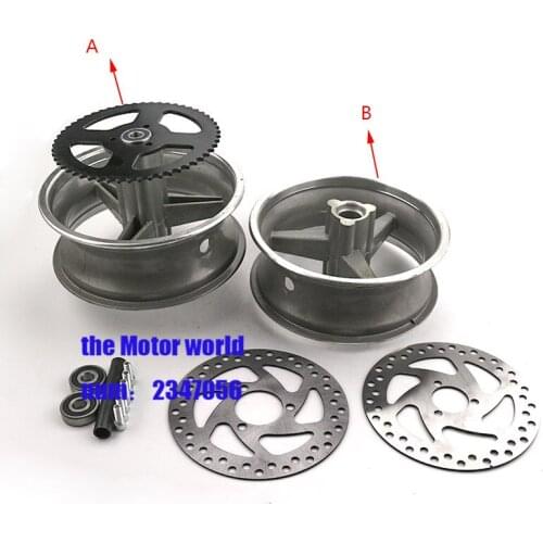 Aluminum Wheel 110/50-6.5 and 90/65-6.5 front and rear Hub for pocket bike 47cc 49cc MINI bike