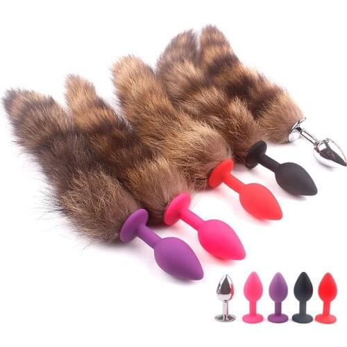 Fox Tail Anal Plug In Adult Games Stainless steel Anal Pleasure Bead Butt Plug Stimulator Sex Products Flirt Sex Toys For Women