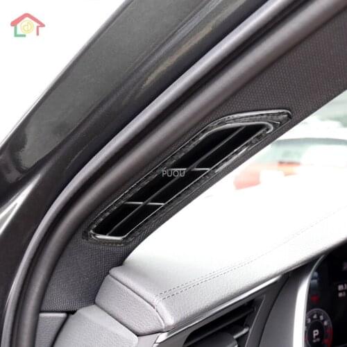 Car Styling A Pillar Air Vents Decorative Frame Cover Trim Carbon Fiber For Audi A6 C8 A7 2019 Interior Accessories