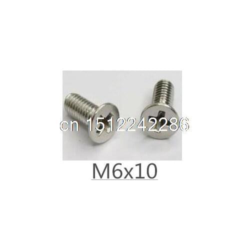 Free Shipping 100pcs M6X10 M6 Thread Diameter 10mm Length Titanium Ti Flat Head Screws,Titanium philips countersunk head screw