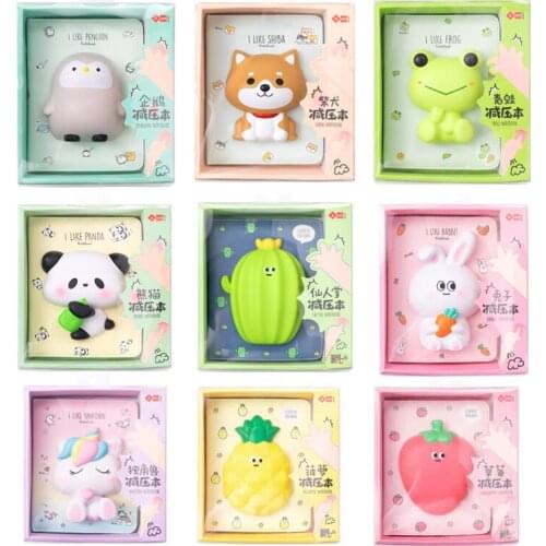 Cartoon Unicorn Cactus Dog Decompression Notebook Note Book Diary Weekly Planner Journal Notepad Stationery School Supplies