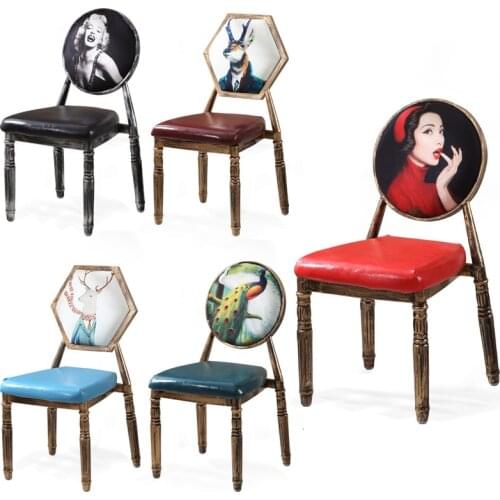 European dining chair retro minimalist nail chair back armchair coffee shop West restaurant American furniture
