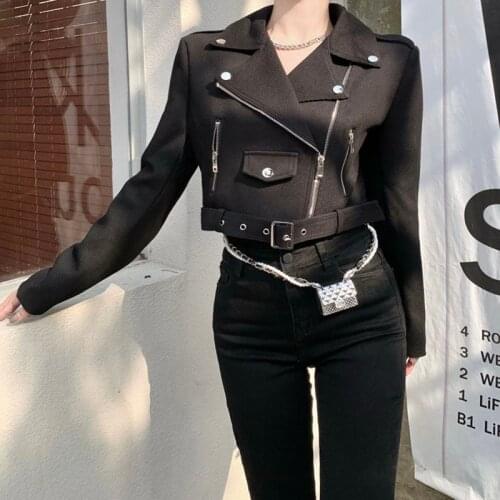 Faitesvous Women's Black Bomber Jackets